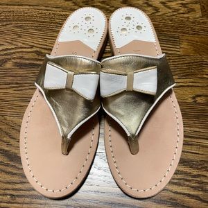 Gold and white Jack Rogers sandals